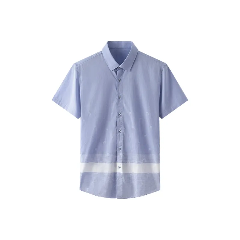 ARTSDON Shirts Men Light Blue Pattern-0