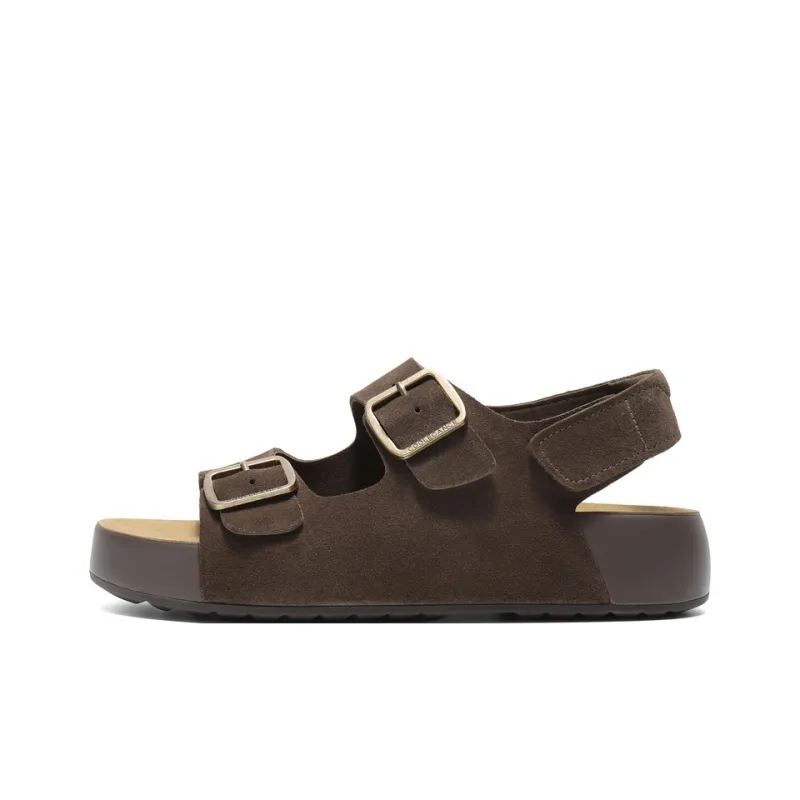 BELLE Beach Sandals Men Gray, Brown-5