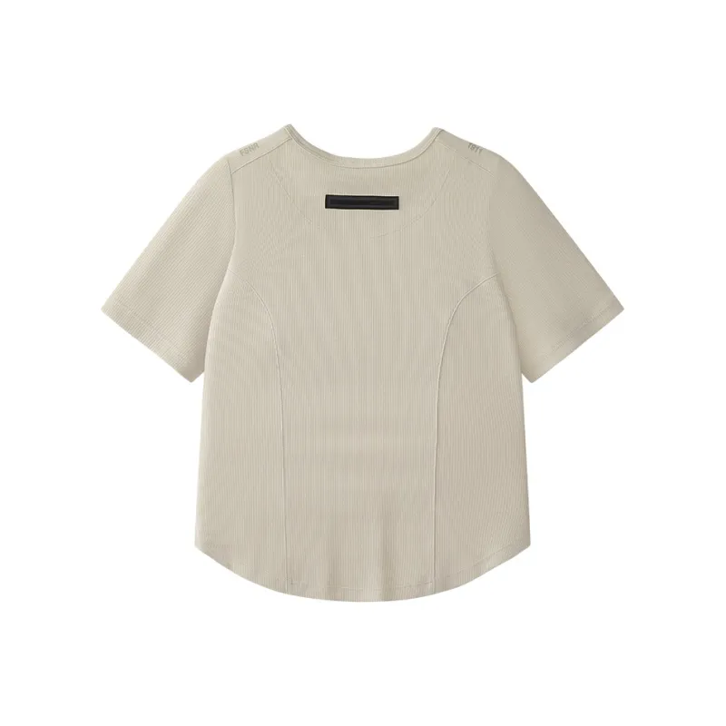 FILA FUSION LIFE Regular T Shirt Women's Wheat Pink Gray-1