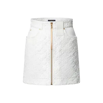 LOUIS VUITTON Monogram Fil Coupé Denim Skirt