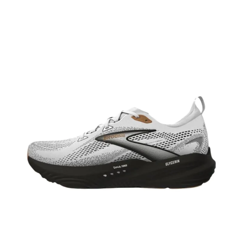 Brooks Glycerin 22 Anti Slip Wear Resistant Low Top Casual Running Shoes Men's White Gray-0