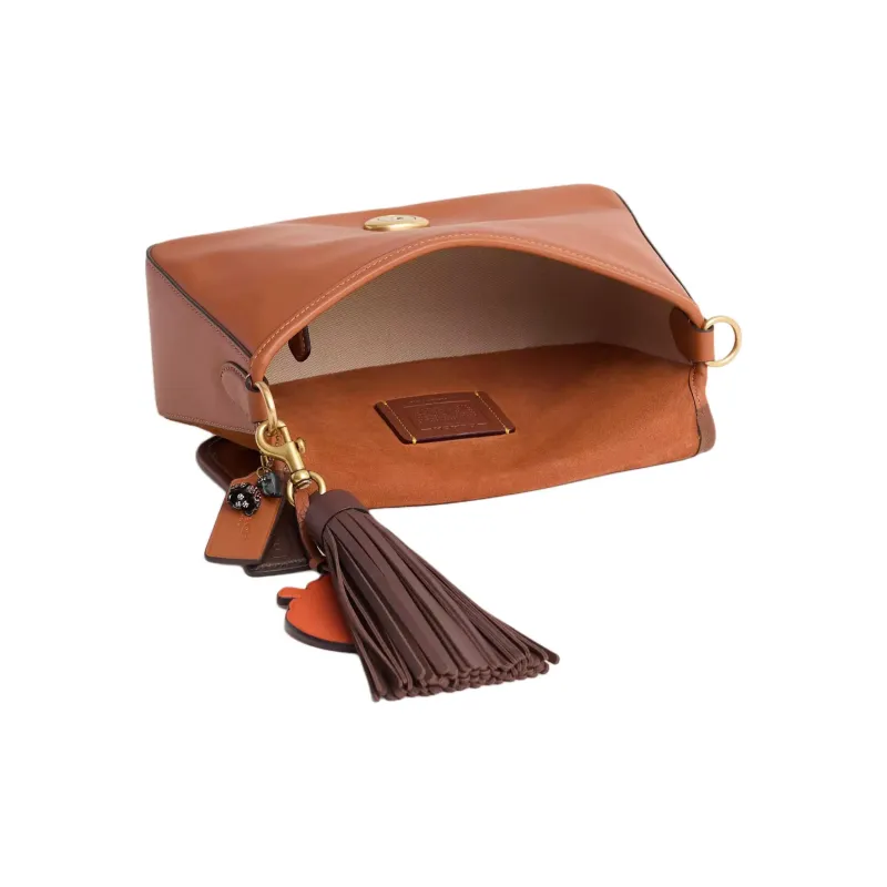 COACH Soft Tabby Suede Shoulder Bag Women's Brass With Burnished Amber-2