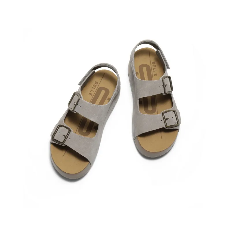 BELLE Beach Sandals Men Gray, Brown-2