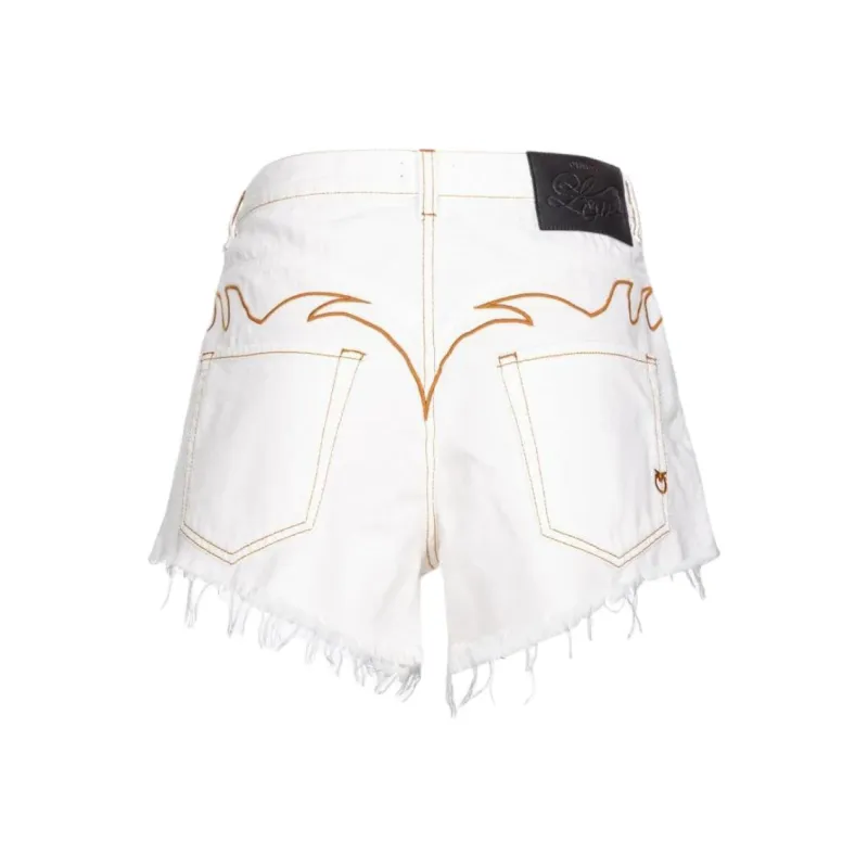 PINKO Distressed Denim Shorts-1