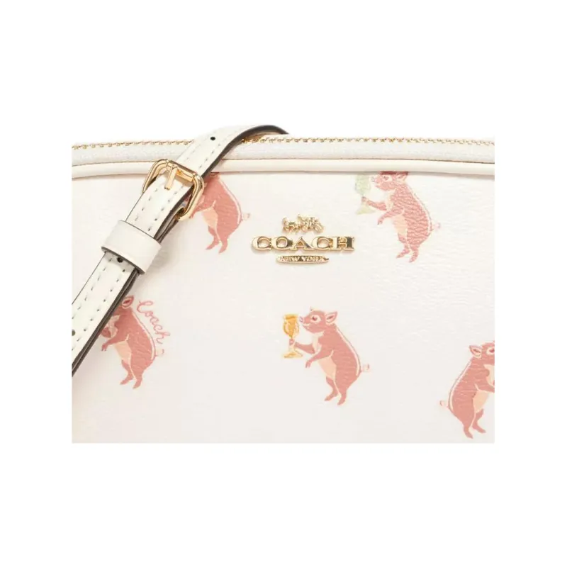 COACH Jes PVC Camera Bags Crossbody Bags Small Size Women's White-4