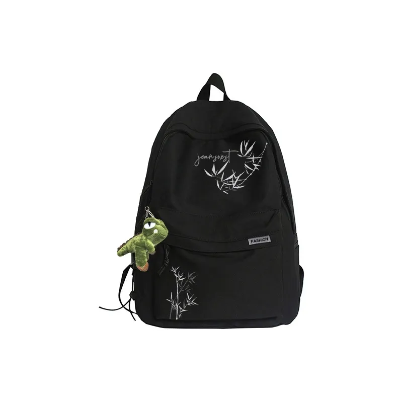 JEANSWEST Nylon Backpack Unisex Black/White-6