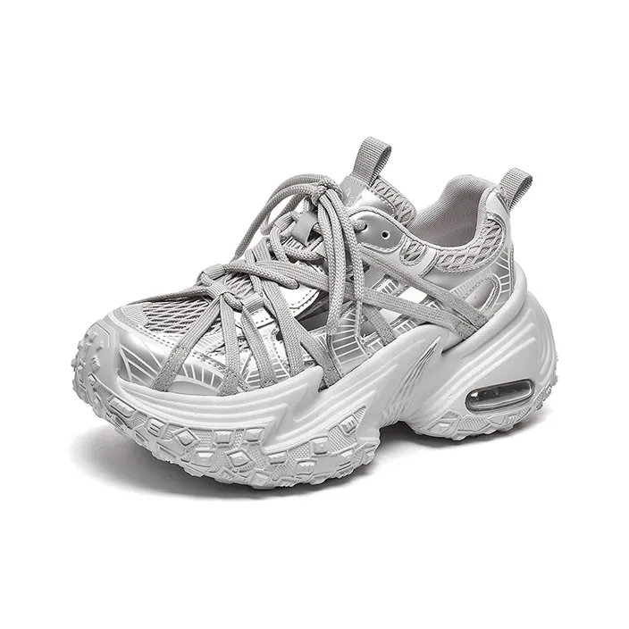 Lee Cooper Slip Resistant, Abrasion Resistant, Breathable, Height Increasing Low Top Chunky Sneakers Women's-4