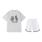 2 Pack (White Heather Gray Top+White Shorts)