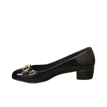 FERRAGAMO Chunky Heel High Heels 3cm Women's Black