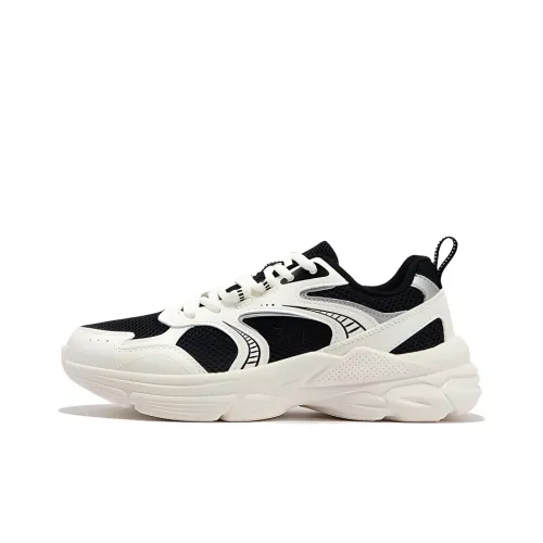 361° Slip Resistant Height Increasing Low Top Chunky Sneakers Women's White Black