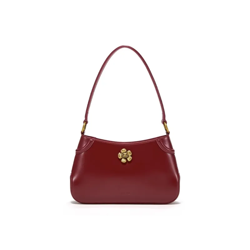 Simedin Cow Leather Baguette Bag Shoulder Bag Trumpets Women's Multicolor-4