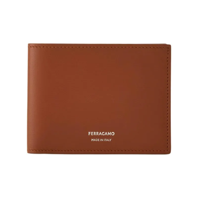 FERRAGAMO Calfskin Wallet Men's Brown-0