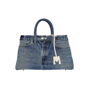 MEDEA Denim One Shoulder Handbag Women's Light Blue