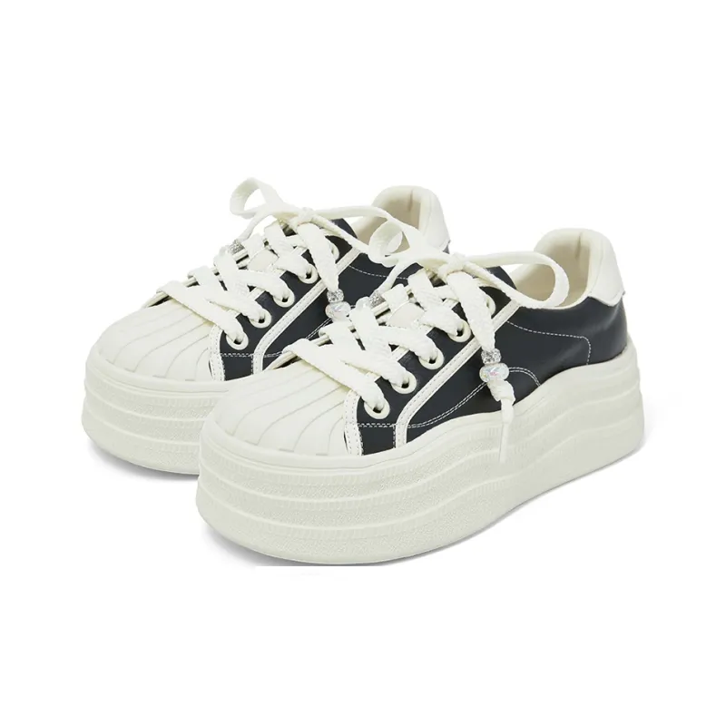 COMELY Casual Shoes Women's Low Top Black/Ecru-7