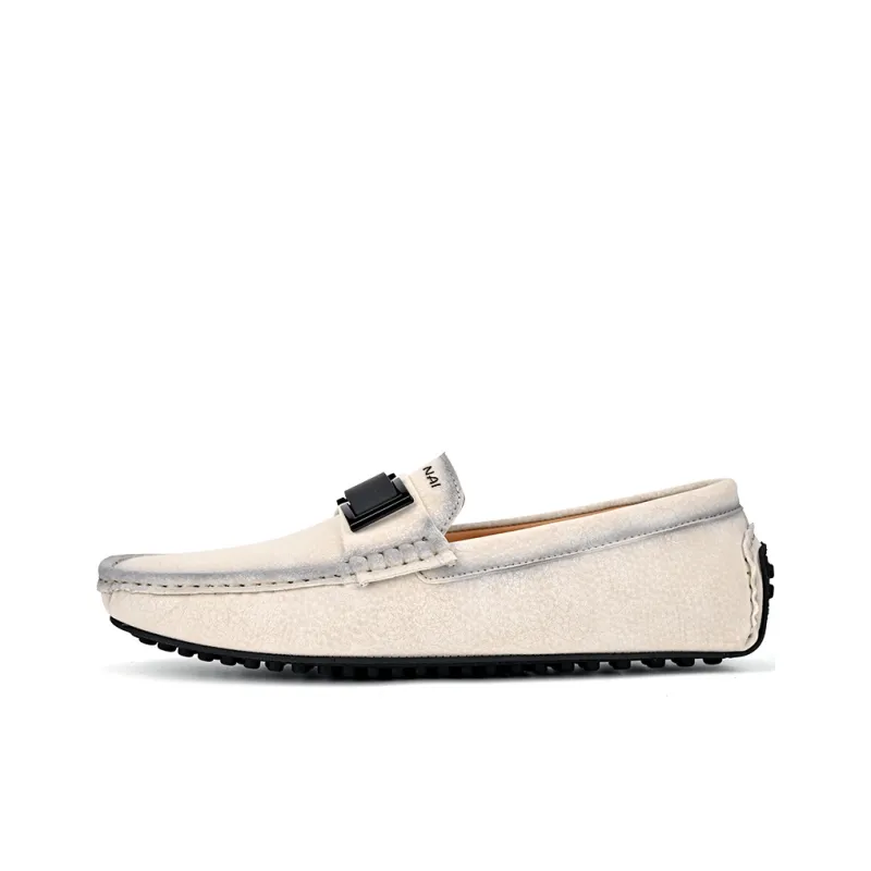 Wen Nai Gommino Loafers Men's Beige-0