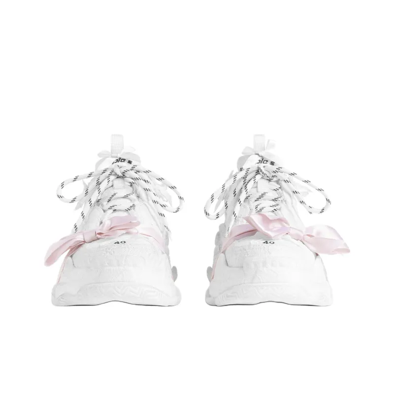 Balenciaga Triple S Lace Low Top Chunky Sneakers Women's White-3