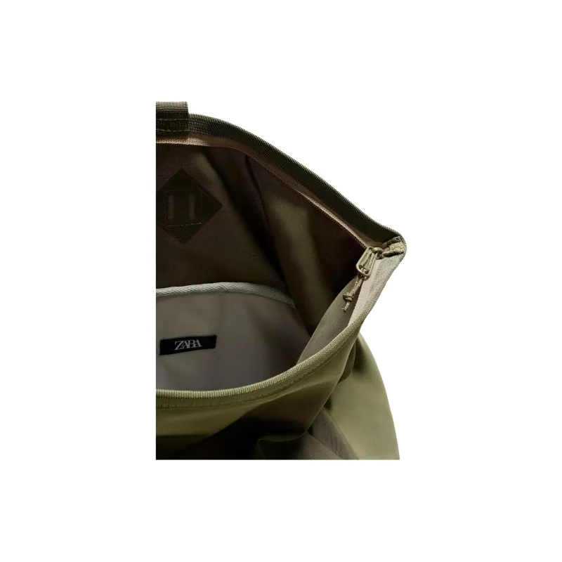 ZARA Polyester Backpack Tubas Men's Khaki Green-4