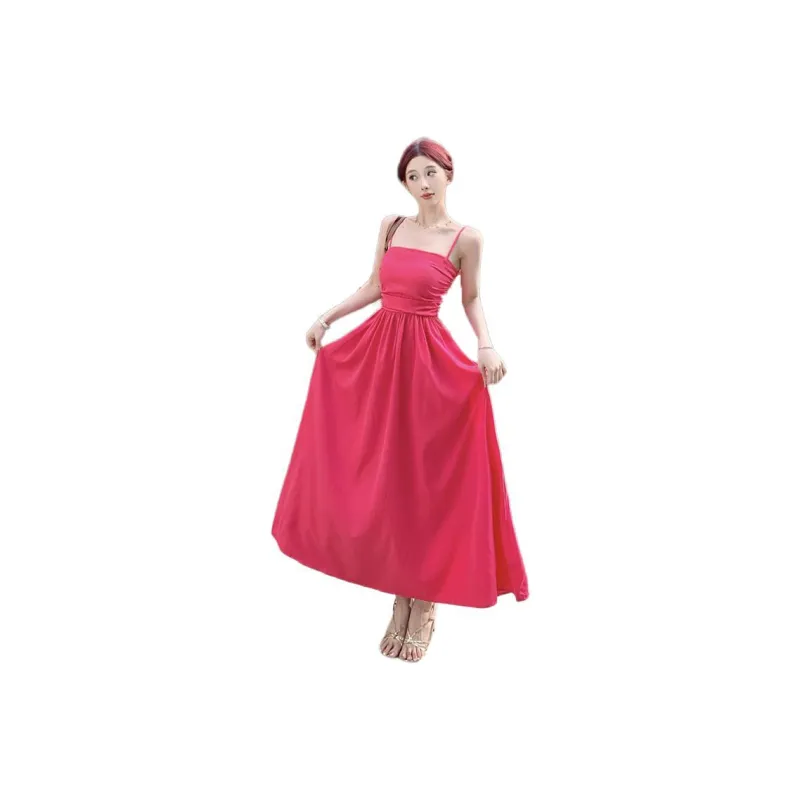 GOSO Slip Dresses Women's Rose Red-0