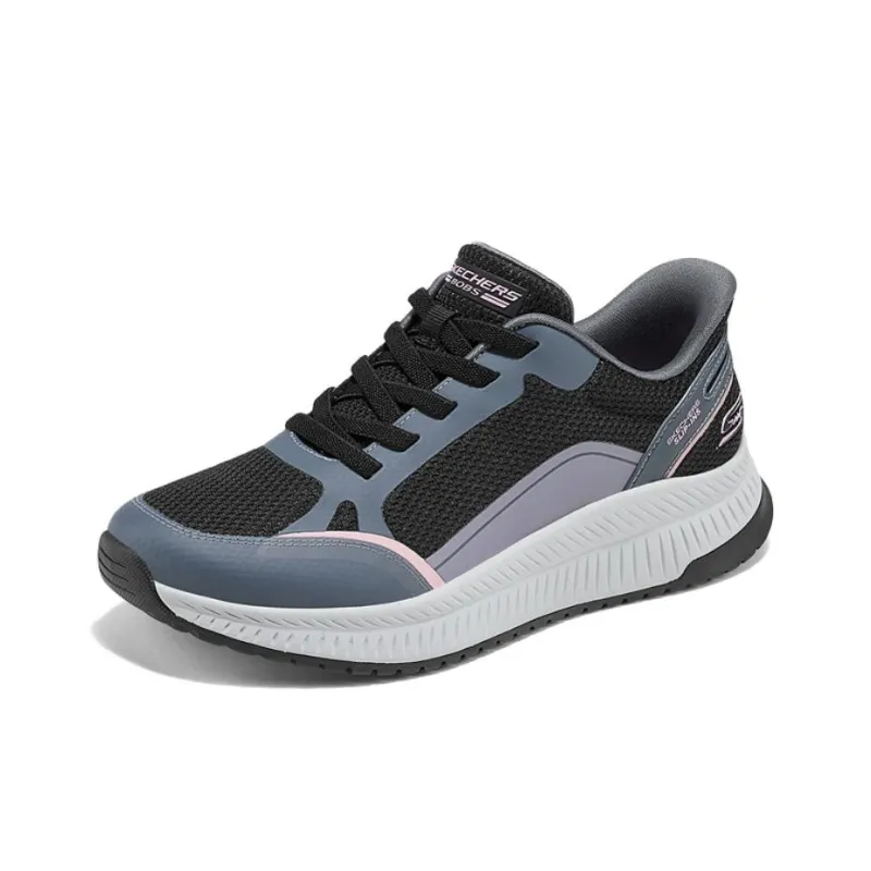 Skechers Low Top Lace Up Anti Slip Wear Resistant Low Top Casual Shoes Women's Black-1