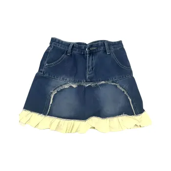 TELENT Denim Short Skirts Women's Dark Blue