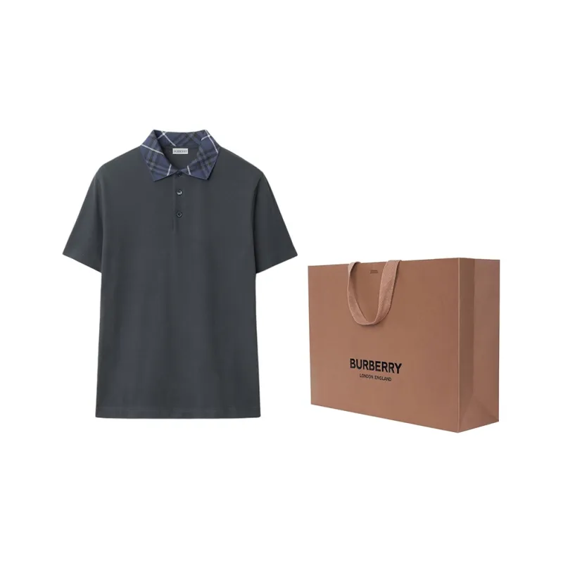 Burberry Check Collar Polo Shirt-1