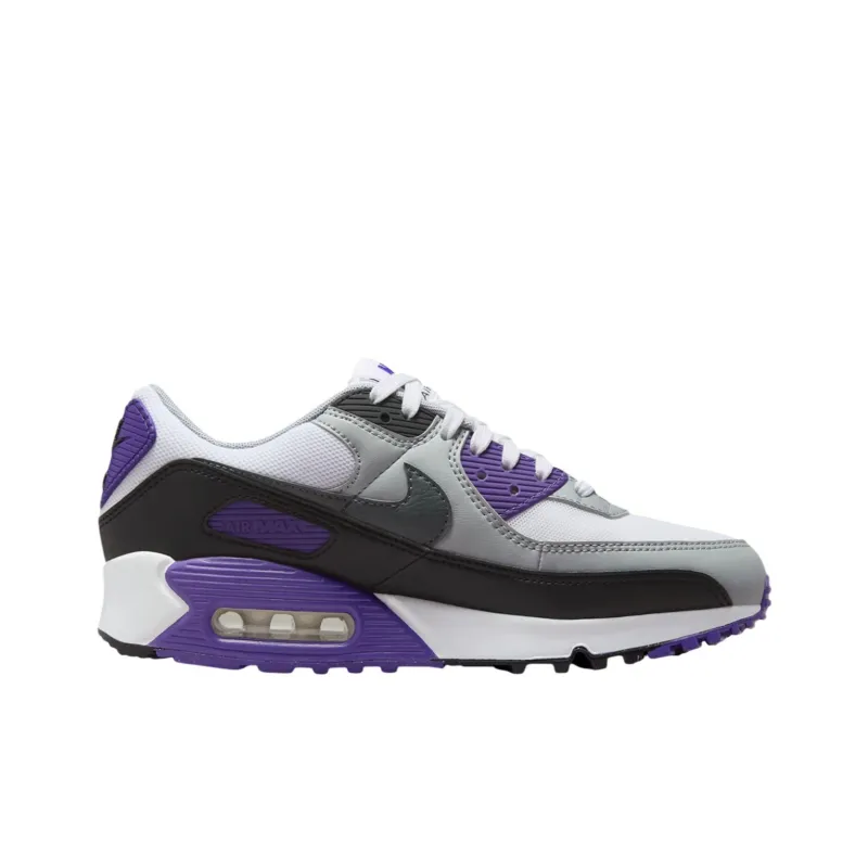 Nike Air Max 90 Anti Slip Wear Resistant Low Top Running Shoes Women's Gray Purple-1