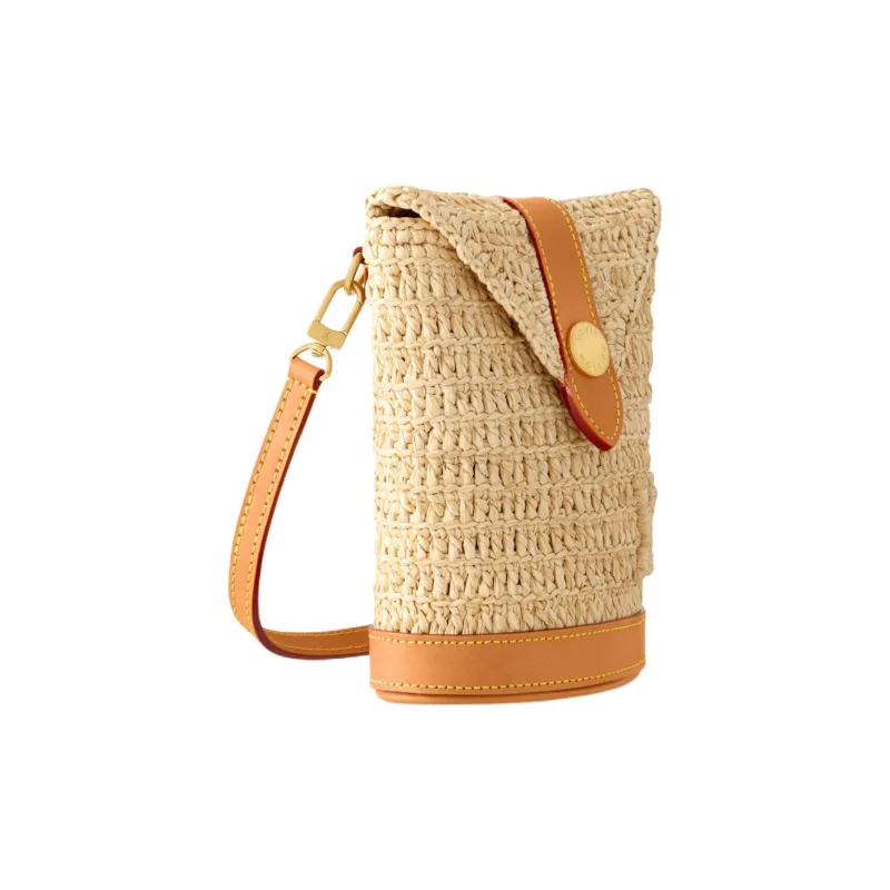 LOUIS VUITTON ENVELOPE POUCH Raffia Envelope Bag, Shoulder Bag, Crossbody Bag Women's Natural-1