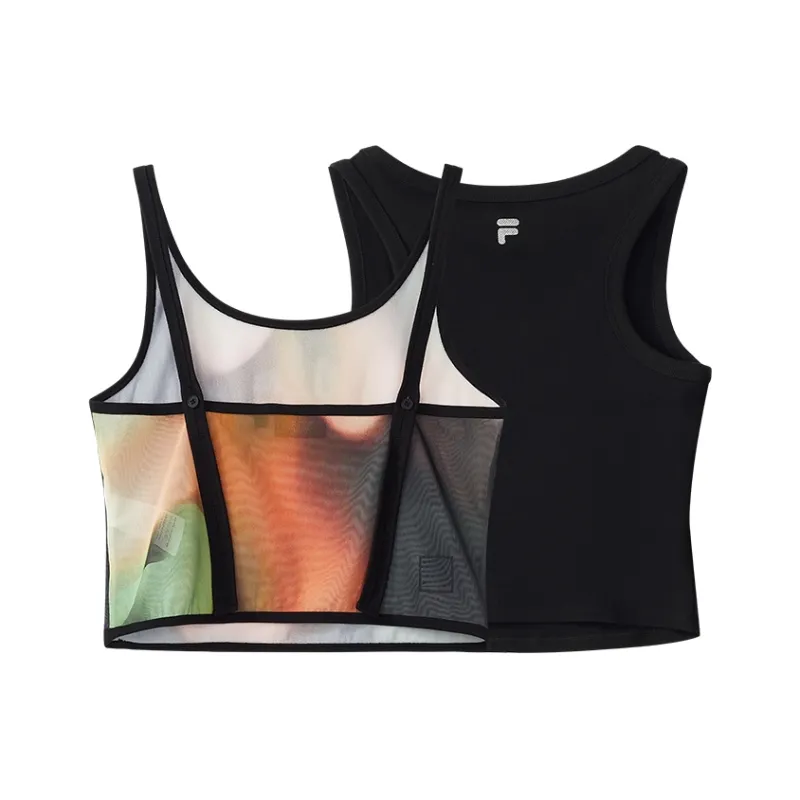 FILA FUSION Filafusion Tank Top Women's Two Piece Set Jet Black-1