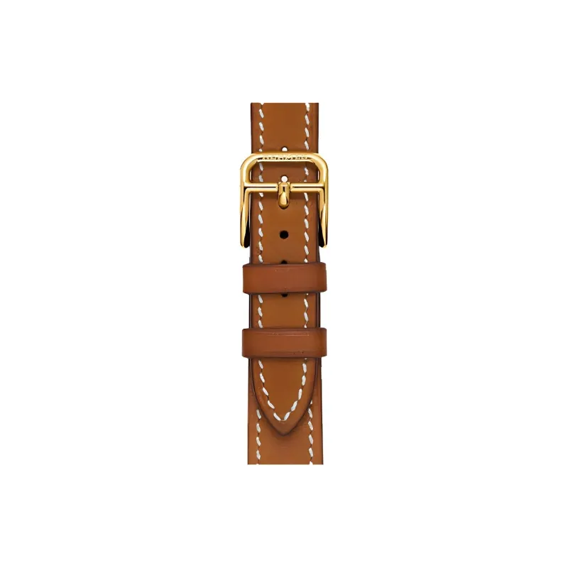 HERMES Calfskin Watch Refurbishing 25mm Unisex Chestnut Gold WKB0061WK37103-0