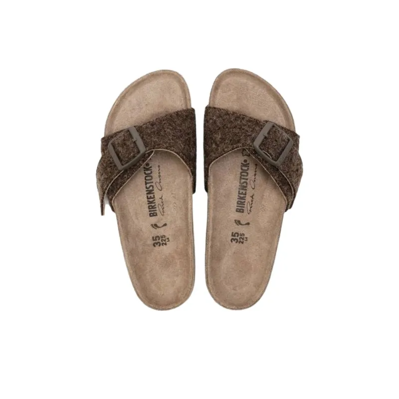 RICK OWENS x Birkenstock Madrid Rubber Sole Abrasion Resistant Slide Slippers Women's Brown-3