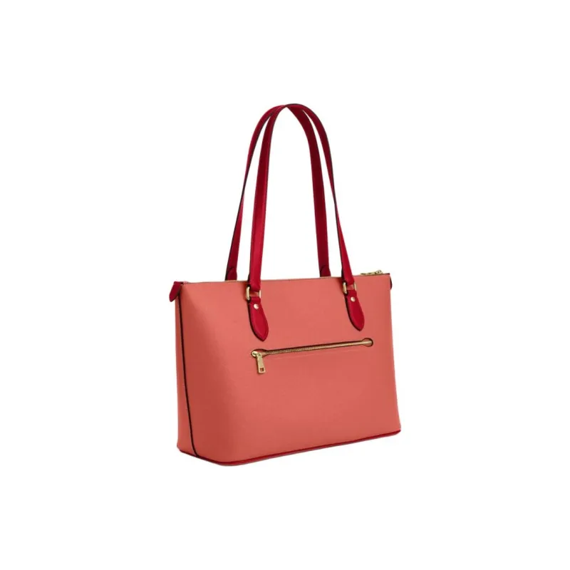 COACH Gallery Recycled Leather Tote Bag, Shopping Bag, Shoulder Bag Tubas Women's Bright Red-1