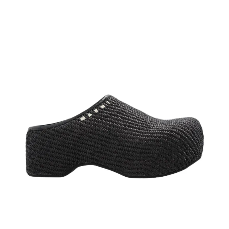 MARNI Rubber Sole Closed Toe Slippers Women's Black-1