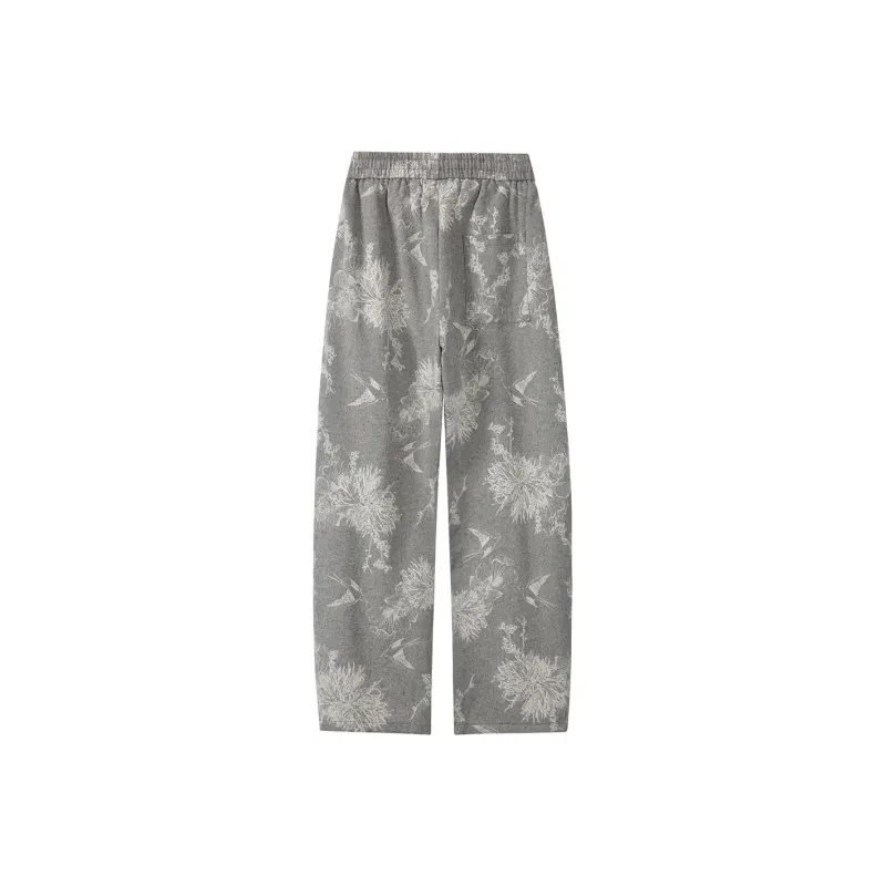 Zomuros Casual Pants Unisex Pattern Gray-1
