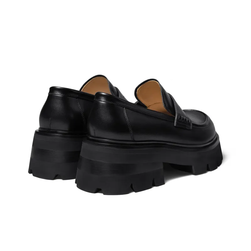 THOM WILLS British Style Casual Versatile Slip on Loafers Men's Black-3