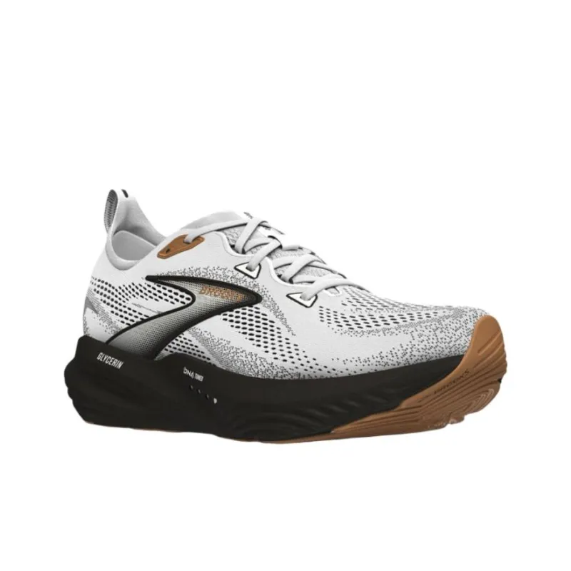Brooks Glycerin 22 Anti Slip Wear Resistant Low Top Casual Running Shoes Men's White Gray-1