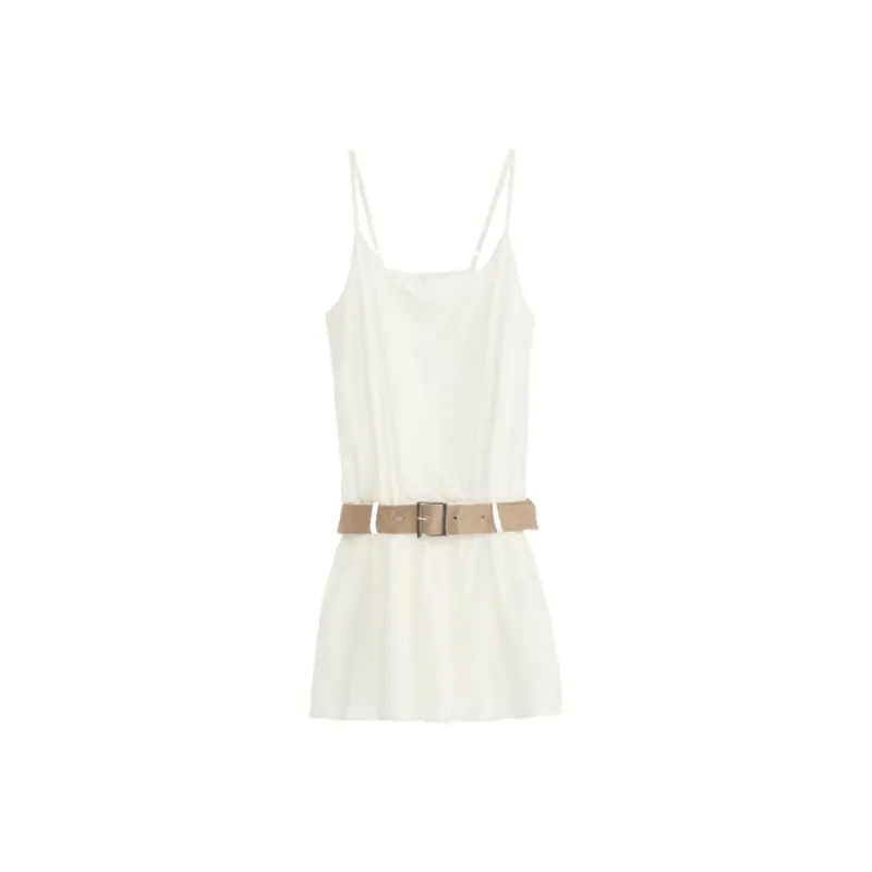 ZXZA Slip Dresses Women's White-0