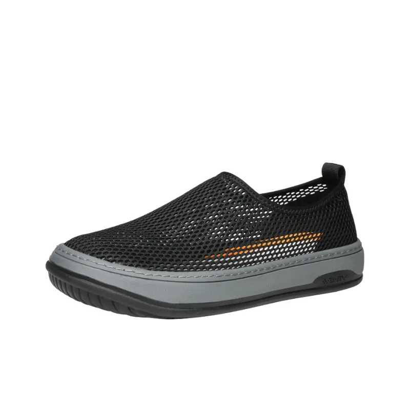 HD Slip Resistant, Abrasion Resistant, Breathable, Balanced, Lightweight Low Top Casual Shoes Men's Black-0