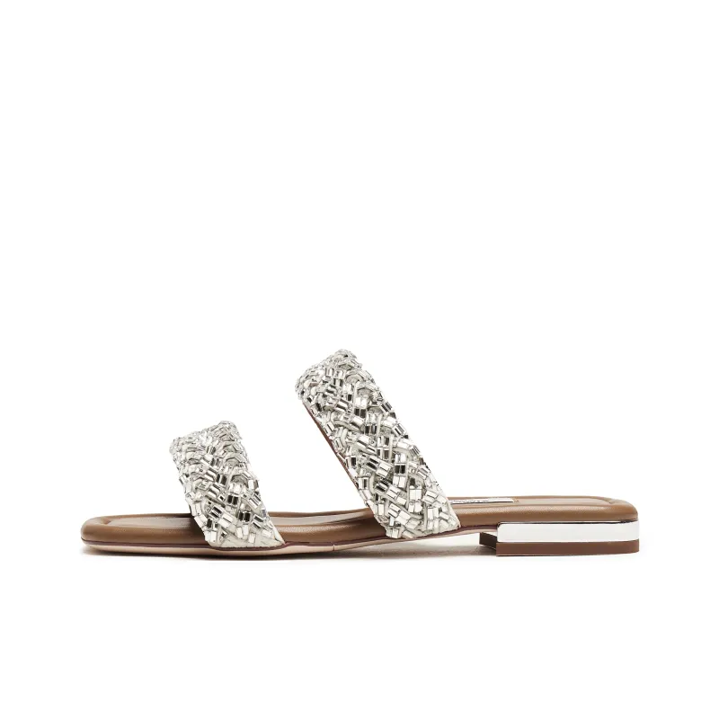 Staccato Rubber Sole Quick Dry Slide Slippers Women's Starry Silver-8