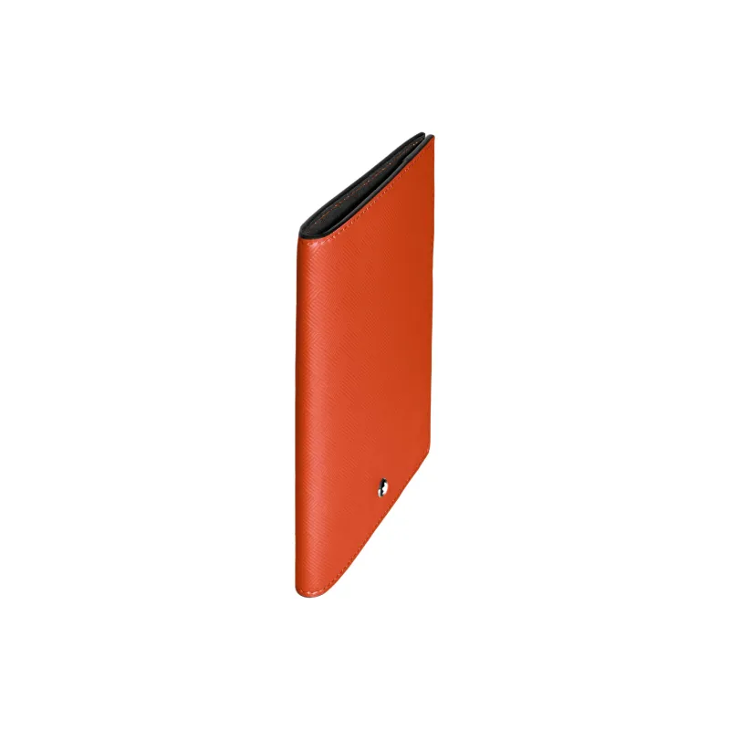 MONTBLANC Leather Passport Holder Unisex Golden Orange Red-1