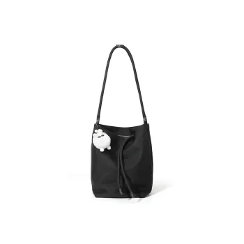 MASTER CANVAS Fabric Shoulder Bag Women's Black/Gray/Ecru