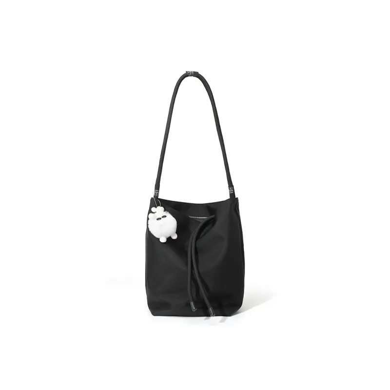 MASTER CANVAS Fabric Shoulder Bag Women's Black/Gray/Ecru-0