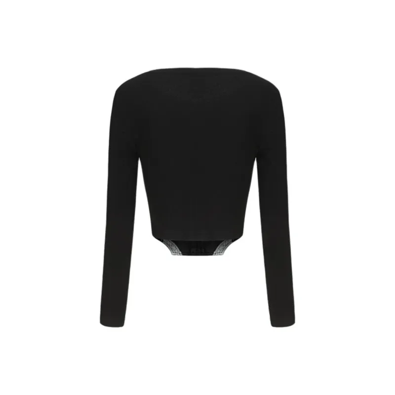 GIMING Crop Tops Women's Blue+Black-1