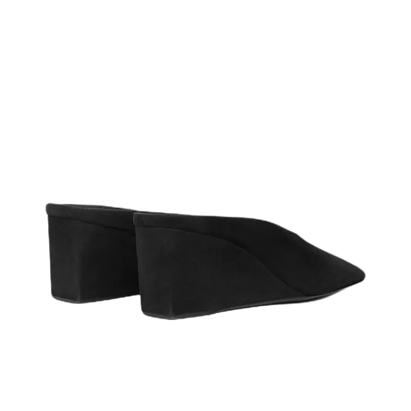 Alaia Rubber Sole Closed Toe Slippers Women's Black-3