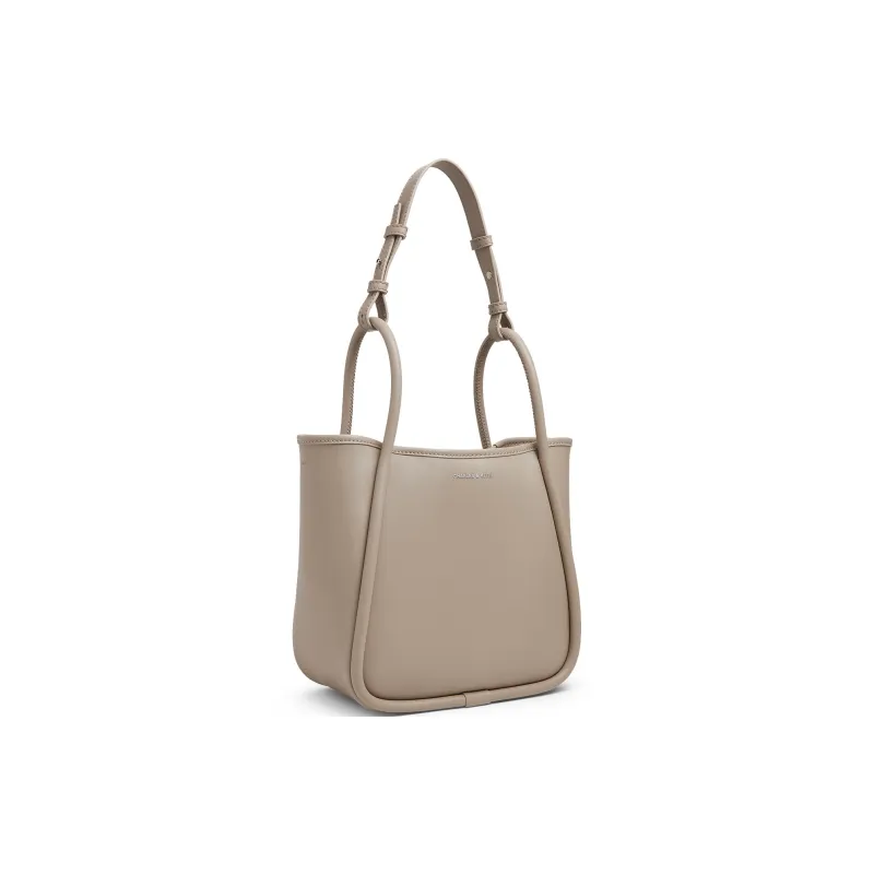 CHARLES&KEITH PU Shoulder Bag Medium Size Women's Chocolate/Taupe/Butter Yellow Cream Yellow-5