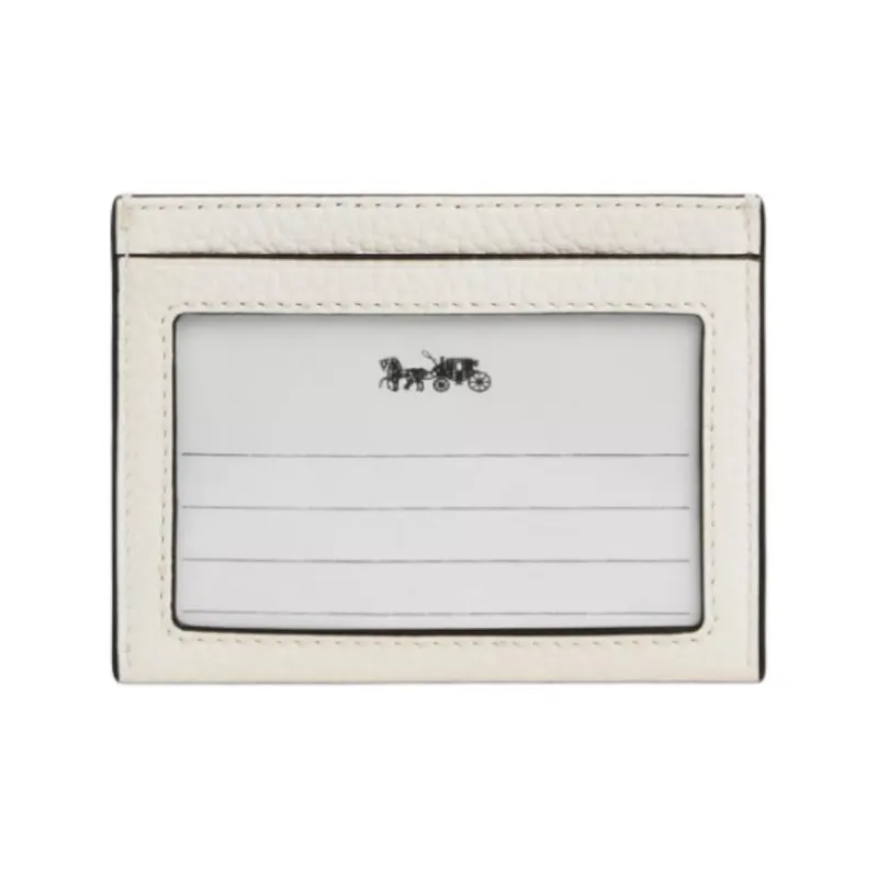 COACH Card Case Leather Card Holder Trumpets Women's White-1