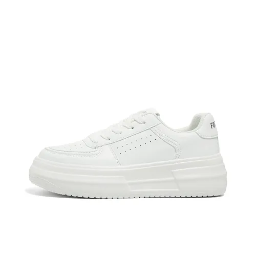 FOREVER 21 Slip Resistant Height Increasing Low Top Skateboard Shoes Women's White