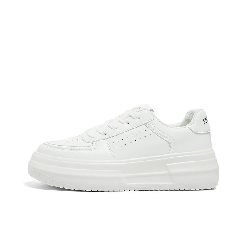 FOREVER 21 Slip Resistant Height Increasing Low Top Skateboard Shoes Women's White-0