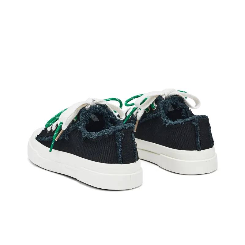 Hotwind Canvas Shoes Height Increasing Abrasion Resistant Low Top Skateboard Shoes Men's-3
