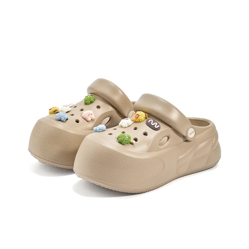 JOSINY Timeless Perforated Collection Clogs Women's Khaki-1
