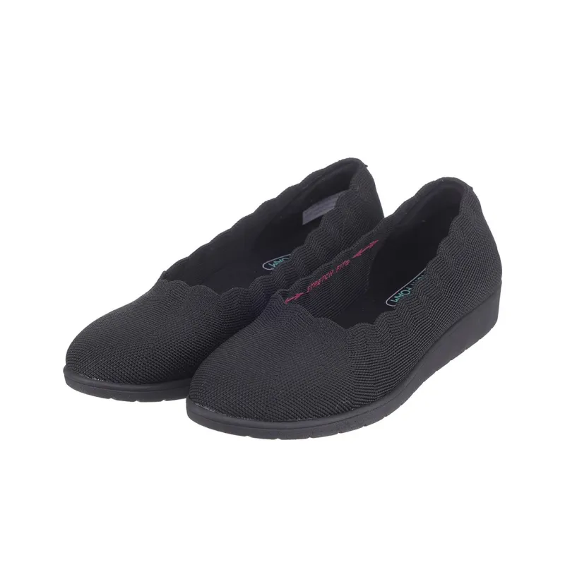 Skechers CLEO FLEX WEDGE Low Top Casual Shoes Women's Black-3
